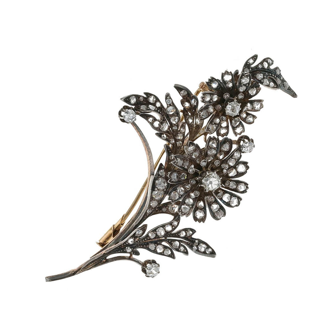 Diamonds and gold brooch