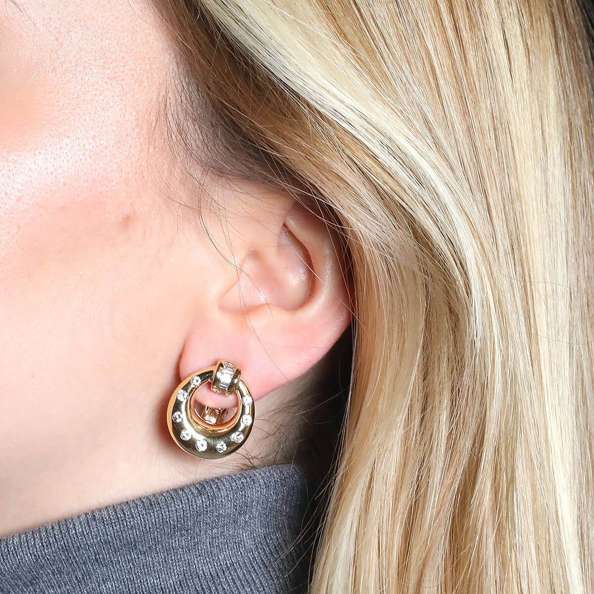 Diamonds and gold earrings