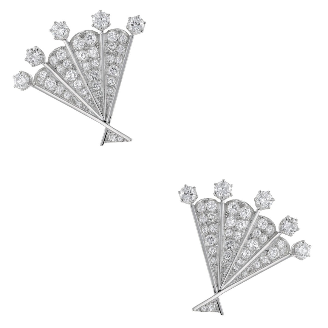 Diamonds, gold and platinum earrings