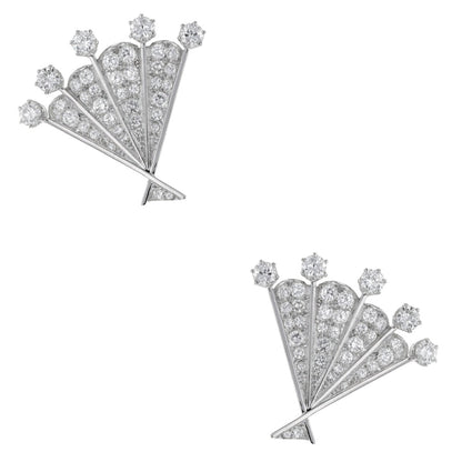 Diamonds, gold and platinum earrings