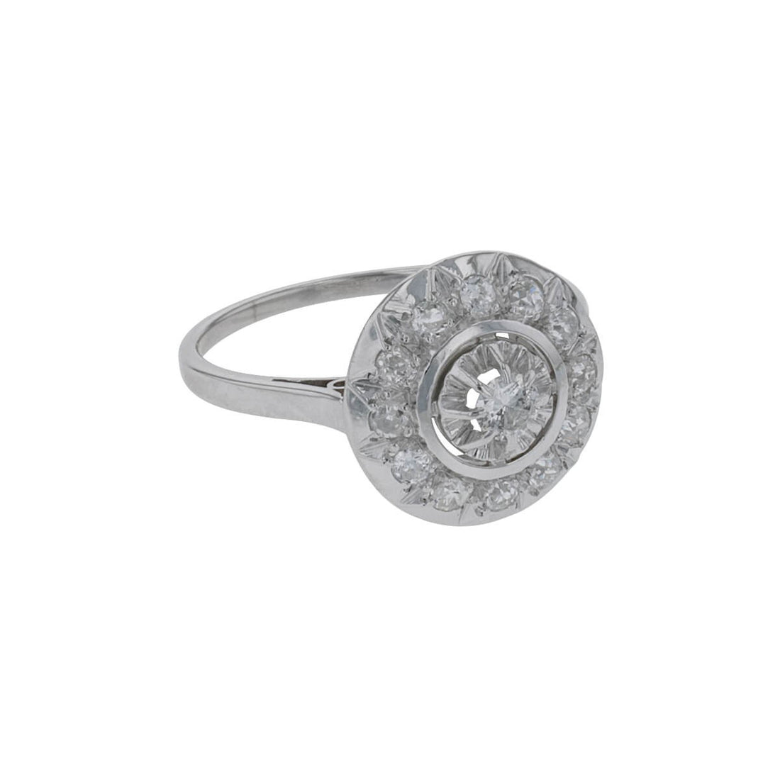 Diamonds, gold and platinum ring