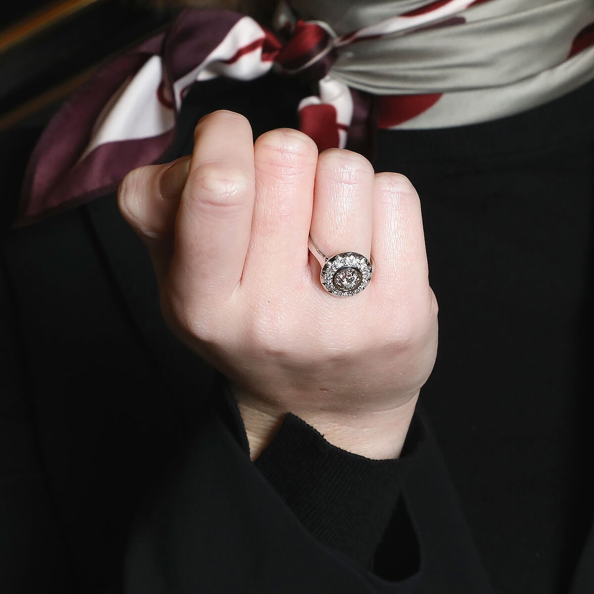 Diamonds, gold and platinum ring