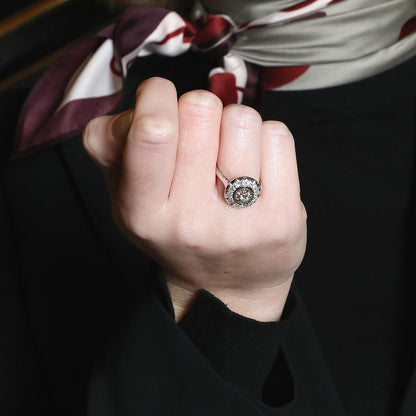 Diamonds, gold and platinum ring