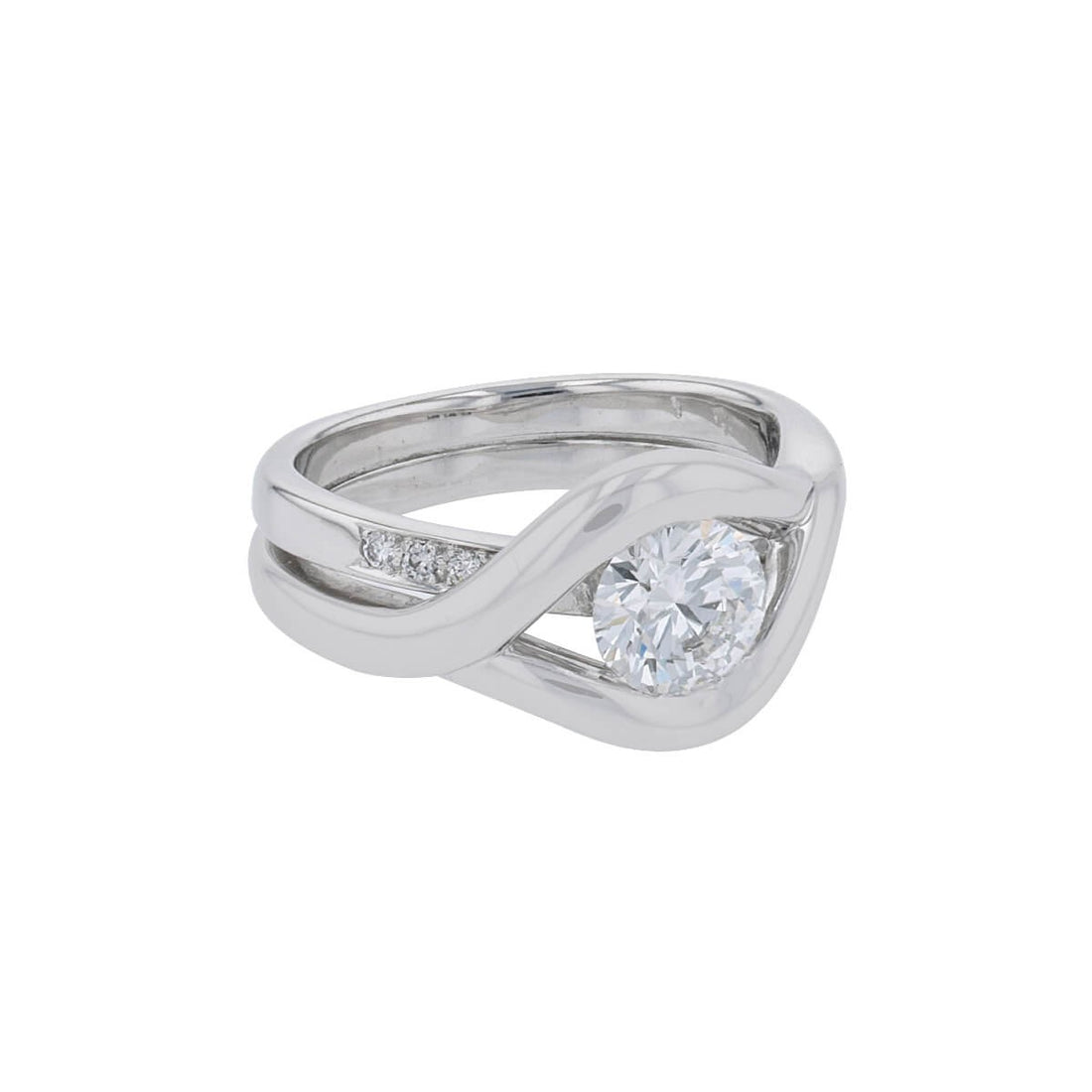 Diamonds and gold ring - Diamond 1,02 ct D VVS2