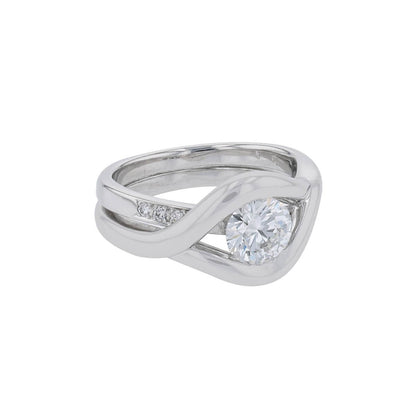 Diamonds and gold ring - Diamond 1,02 ct D VVS2