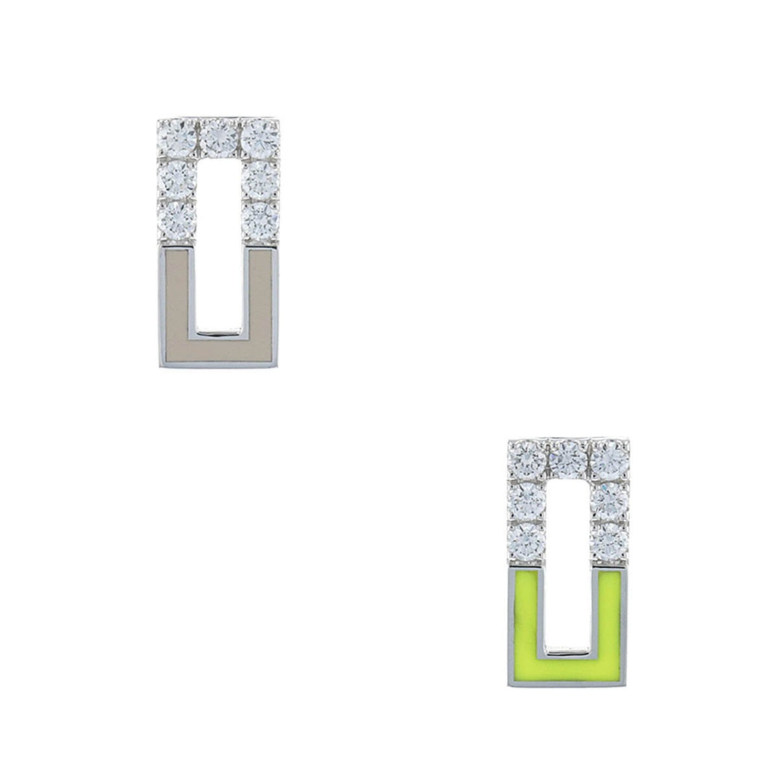Diamonds, lacquer and gold earrings