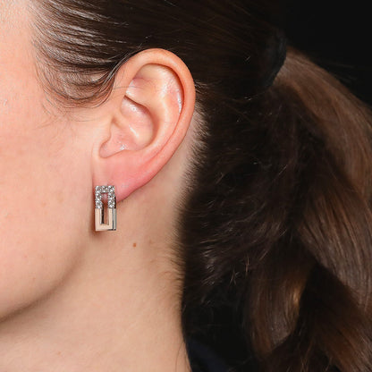 Diamonds, lacquer and gold earrings