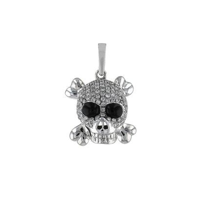Diamonds, onyx and gold skull pendant