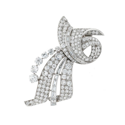 Diamonds and platinum brooch