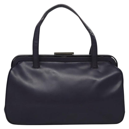 Prada Hand Bag Leather Purple Auth
