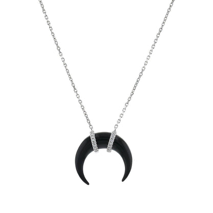 Djula Corne, diamonds, agate and gold necklace