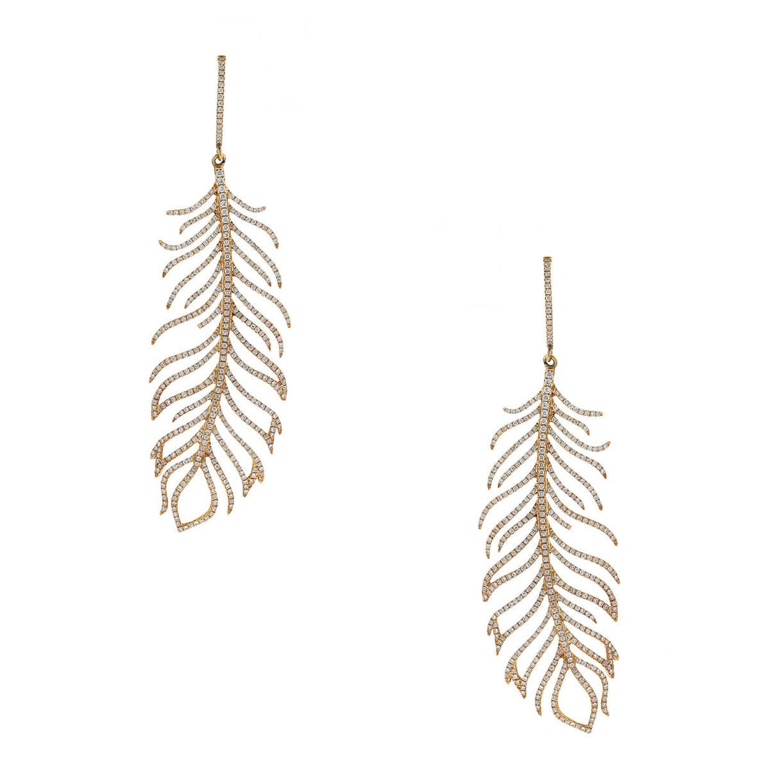 Djula Plume diamonds and gold earrings