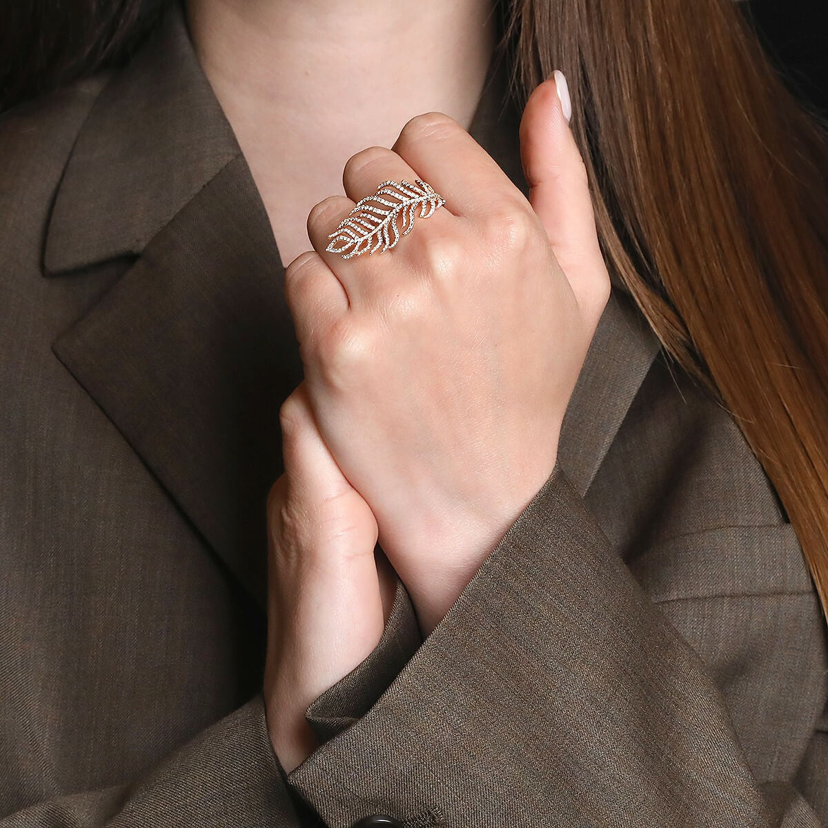 Djula Plume diamonds and gold ring