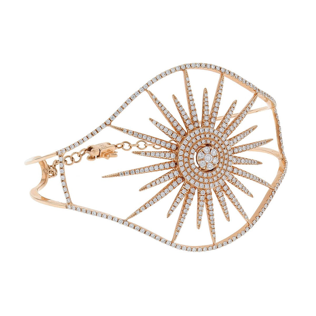 Djula Sun Cuff diamonds and gold bracelet