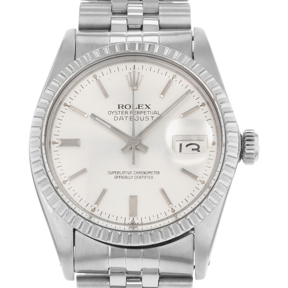 Rolex Datejust Stainless Steel Silver Sticks Dial Automatic Mens Watch 16030