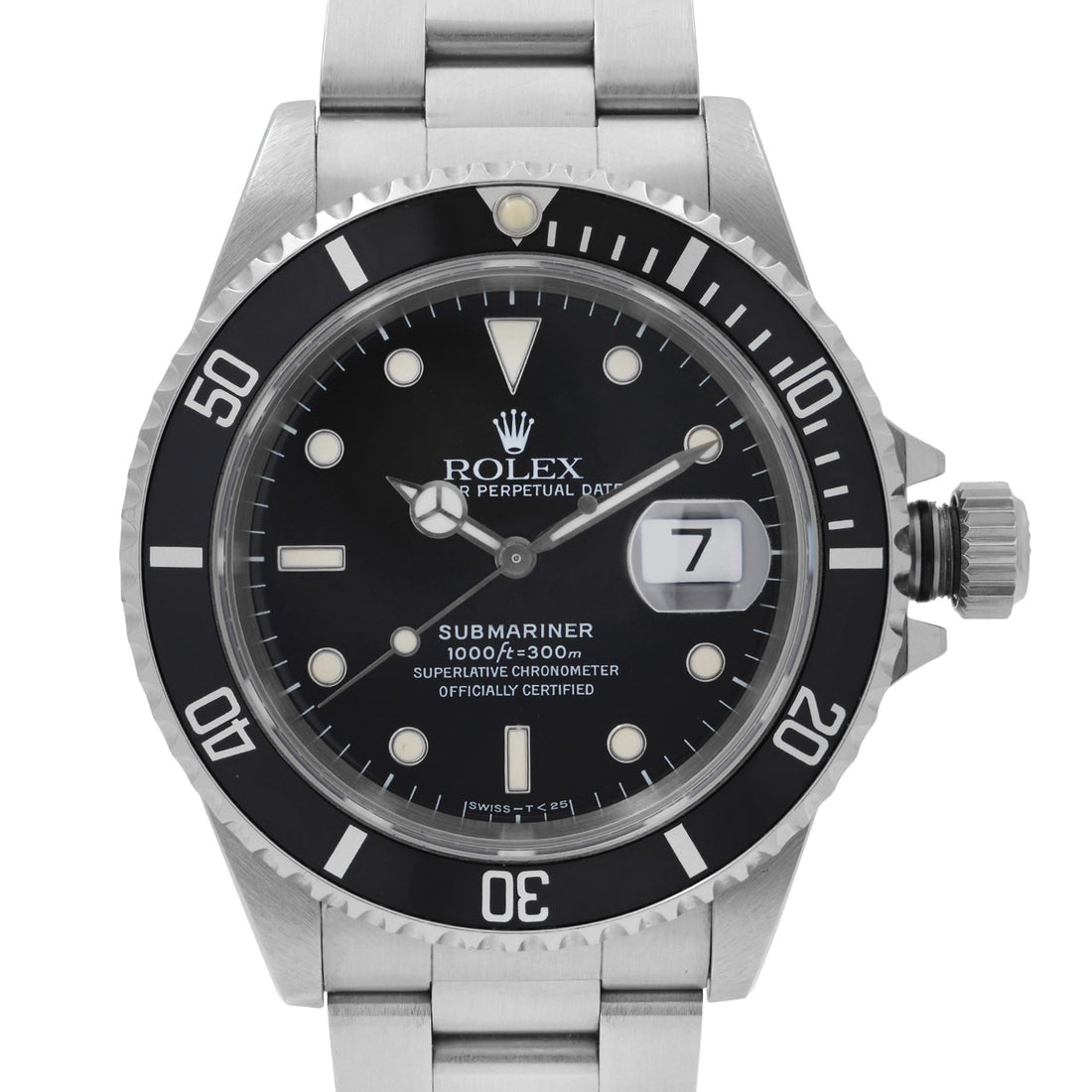 Rolex Submariner Date 40mm Holes Steel None Ceramic Black Dial Mens Watch 16610