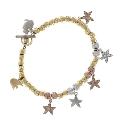 Dodo diamonds, 14k and 18k gold bracelet