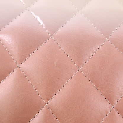 Chanel White Pink/white Lacquer Leather/cowhide Leather Woc Wallet On Chain Silver Cross Shoulder Bag