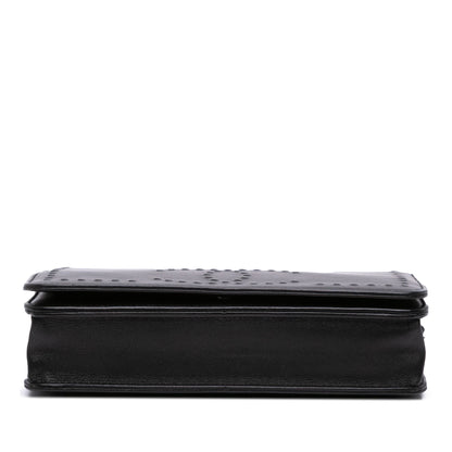 Chanel CC Embossed Lambskin Wallet On Chain Black