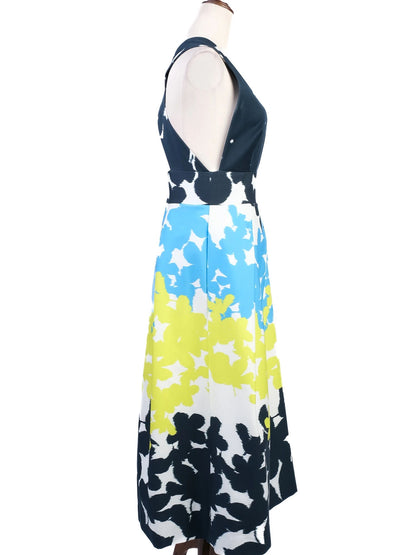 Excellent Milly Sleeveless Floral Dress Deep V Neckline Size N/A