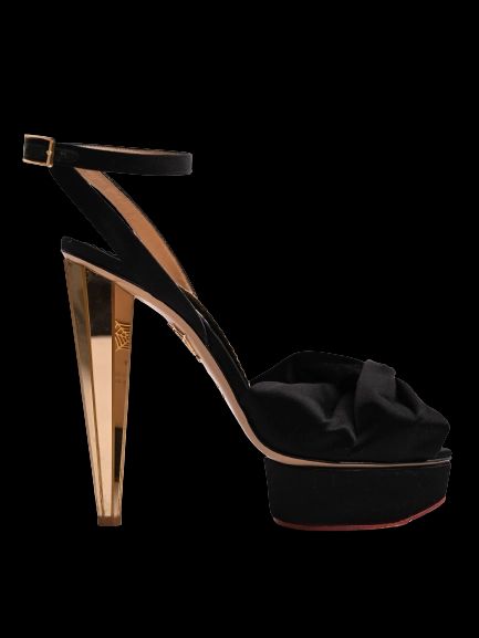 Good Charlotte Olympia Black Leather High-Heeled Sandals Size 40