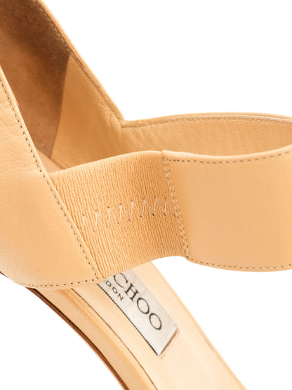 Jimmy Choo Orange Leather High-Heeled Sandals Size 38.5