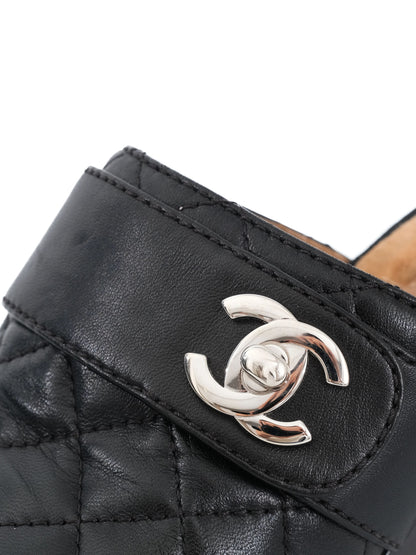 Excellent Chanel Black Leather High-Heeled Shoes Size 37