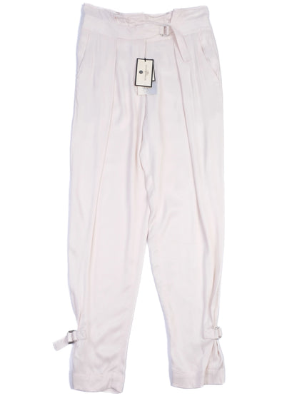 NEW By Malene Birger White Viscose Pants Size XS with Buckles