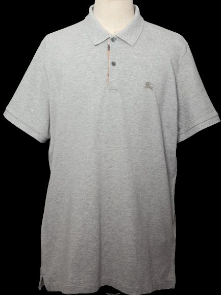 Good Burberry Gray Polo Shirt Cotton XXL Men Short Sleeve