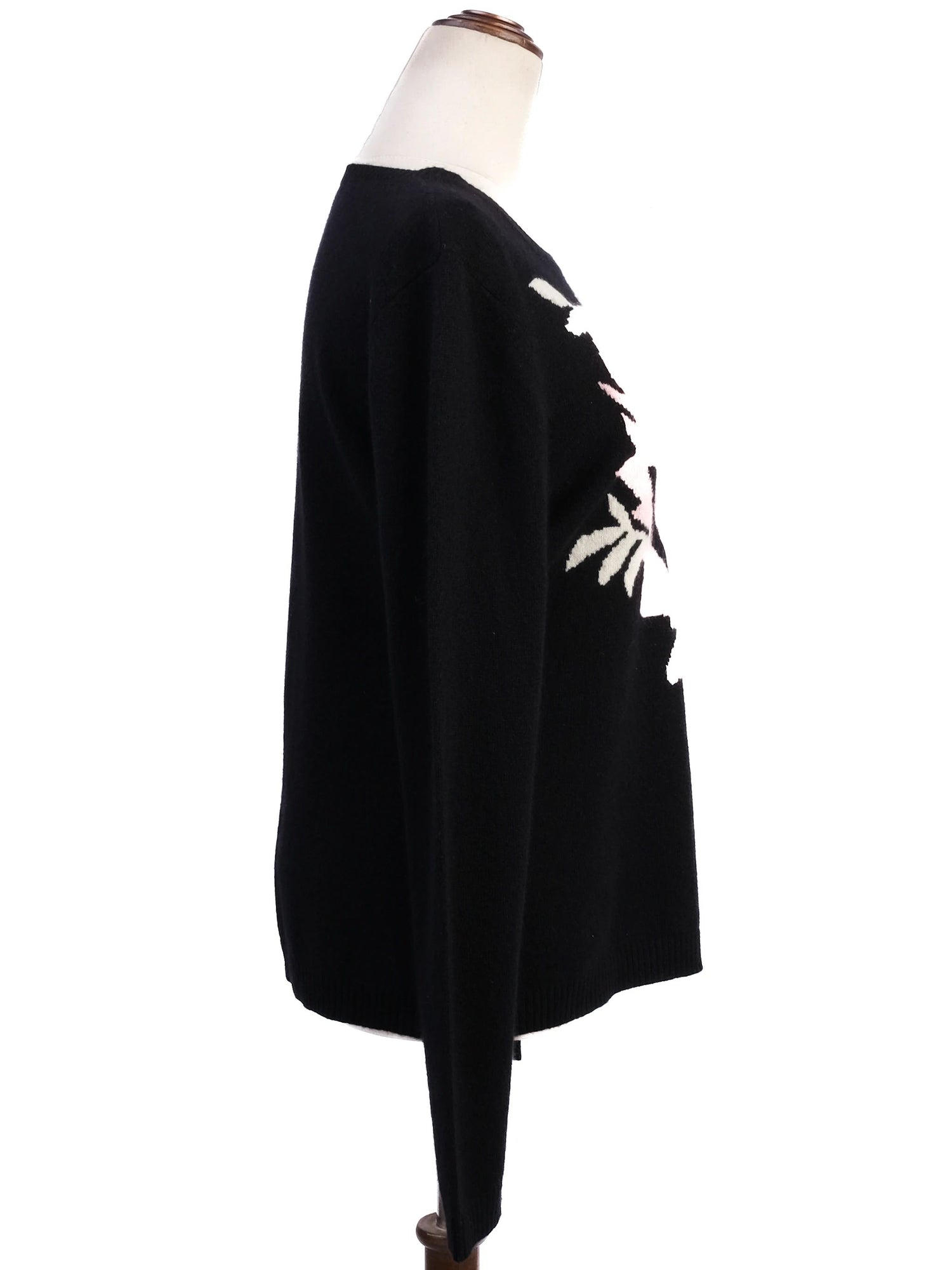Excellent MAX&amp;Co Black Sweater M 100% Cashmere Abstract Design