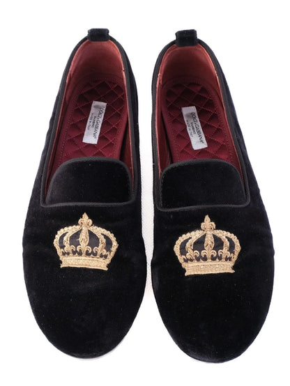 Excellent Dolce Gabbana Black Suede Loafers for Kids Size 35
