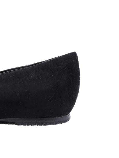 Good Ballin Black Leather Flat Shoes with Gold Embellishments Size 37
