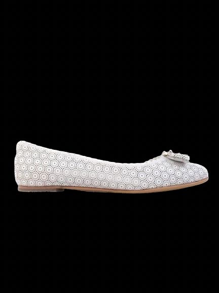 Excellent Salvatore Ferragamo White Leather Flats Size 36.5