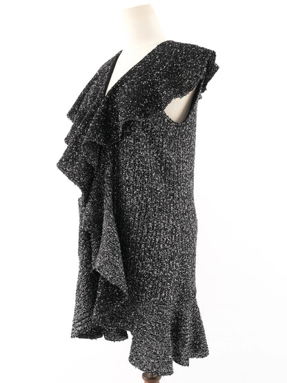 Excellent St. John Gray Asymmetrical Dress Viscose Size N/A