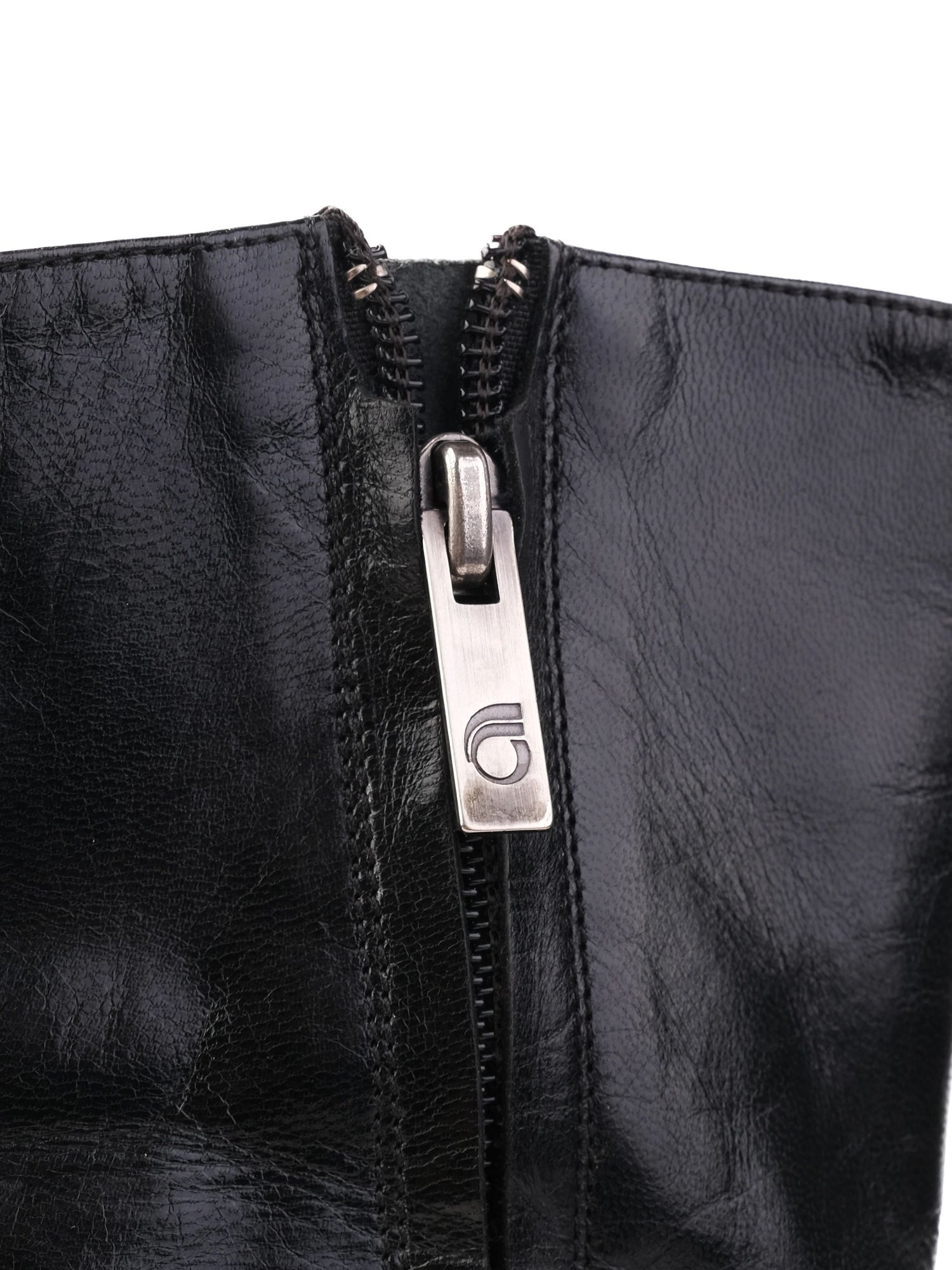 Excellent Giorgio Fabiani Black Leather Stiletto Boots Size 38