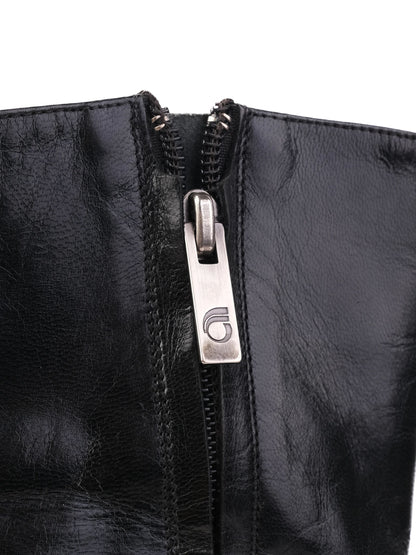 Excellent Giorgio Fabiani Black Leather Stiletto Boots Size 38