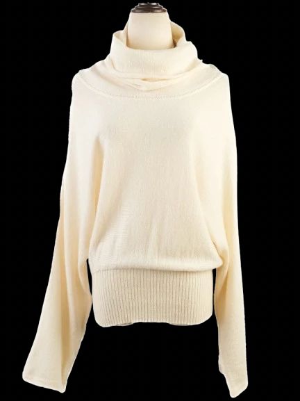 Luisa Spagnoli Excellent White Wool Turtleneck Sweater Size S