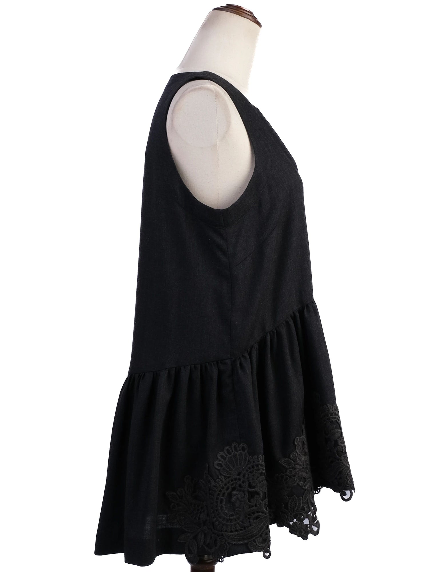 Excellent P.A.R.O.S.H. Gray Wool Dress Size S with Flared Hemline