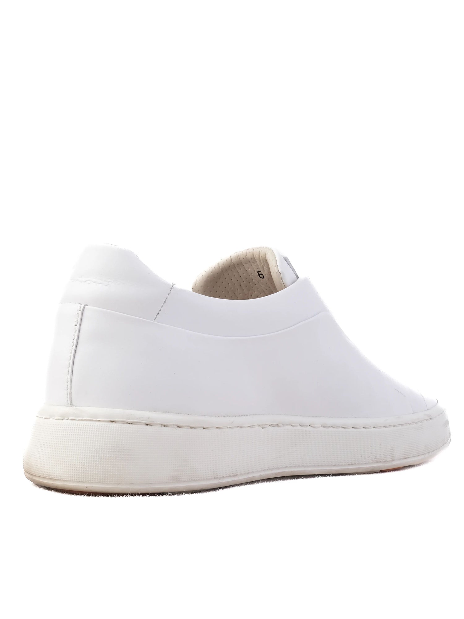 Excellent Santoni White Leather Slip-On Sneakers Size 39 Women