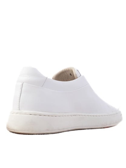 Excellent Santoni White Leather Slip-On Sneakers Size 39 Women