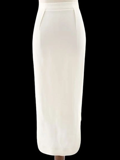 Excellent Roland Mouret Yellow Viscose Pencil Skirt Size XS