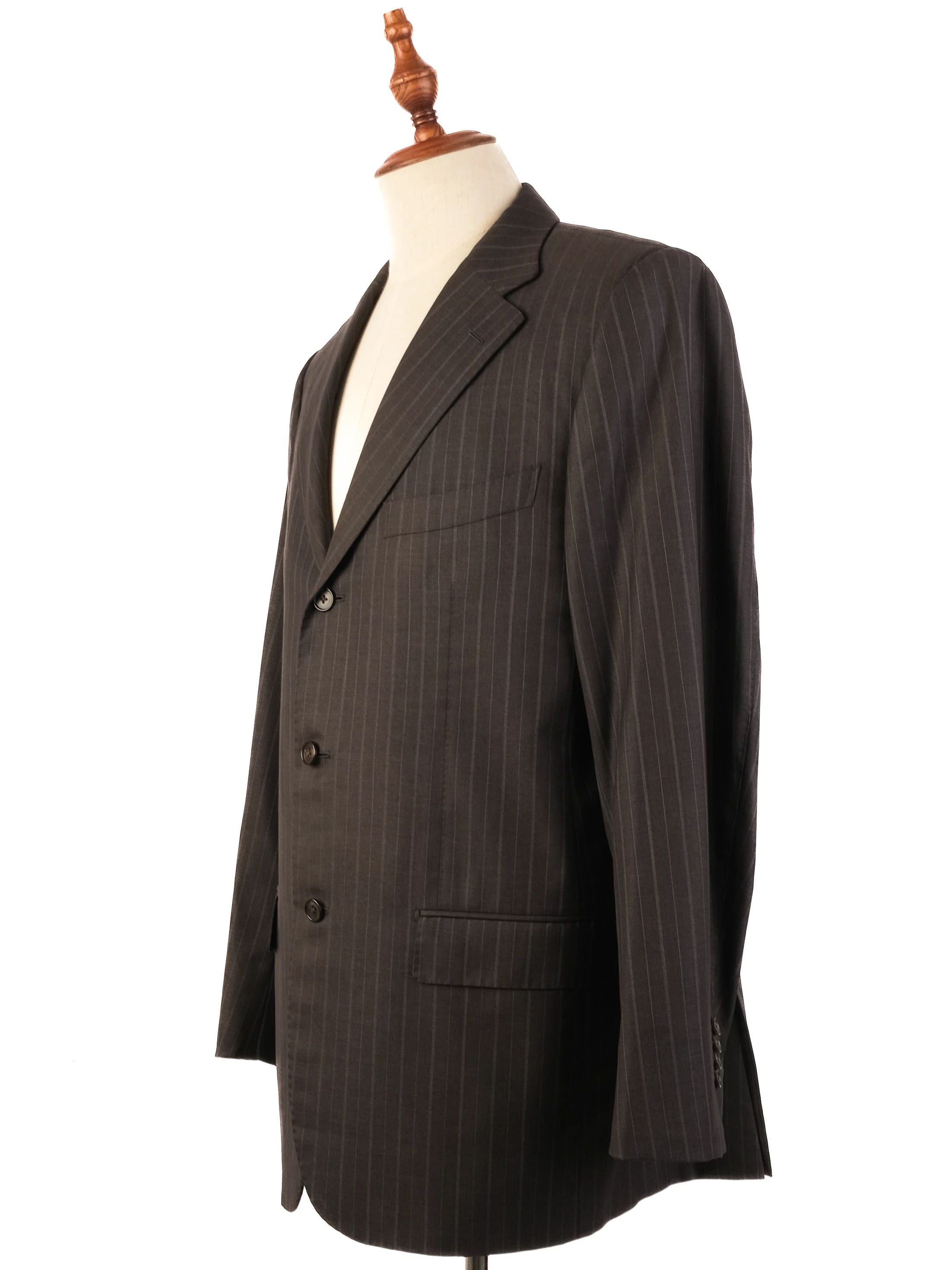 Excellent Ermenegildo Zegna Black Wool Suit Jacket Size L