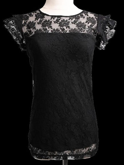 Excellent Dolce Gabbana Black Lace Blouse Size S Women