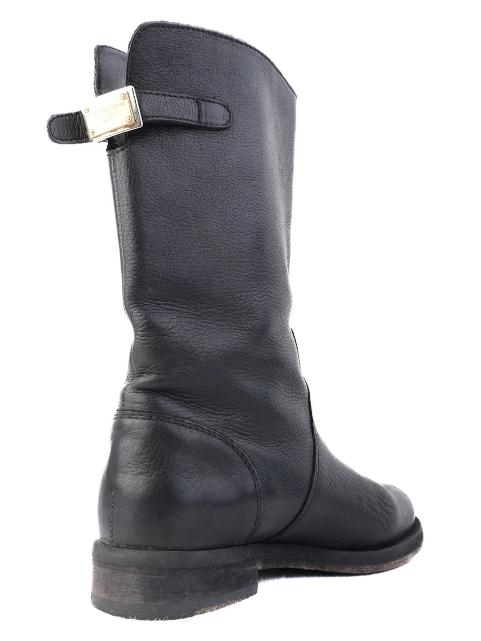 Excellent Dolce Gabbana Black Leather Mid-Calf Boots Size 36