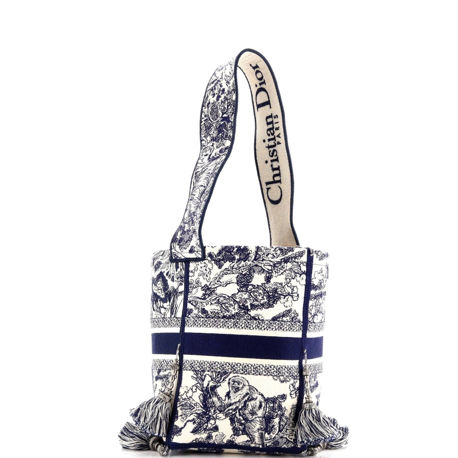 Dior D-Bubble Bucket Bag, Embroidered Canvas