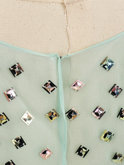 NEW Jenny Packham Green Silk Sleeveless Gown Size M