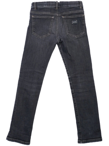 Excellent Dolce Gabbana Black Cotton Jeans Size 10 for Kids