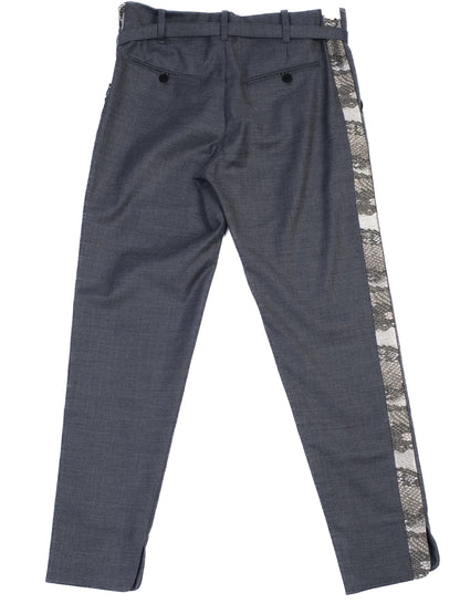 Excellent Zadig&amp;Voltaire Gray Wool Pants Size M with Snakeskin Detail