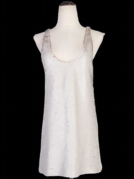 Excellent Viscose Sleeveless Sequined Dress Size L Women&