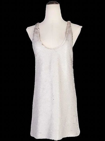 Excellent Viscose Sleeveless Sequined Dress Size L Women&